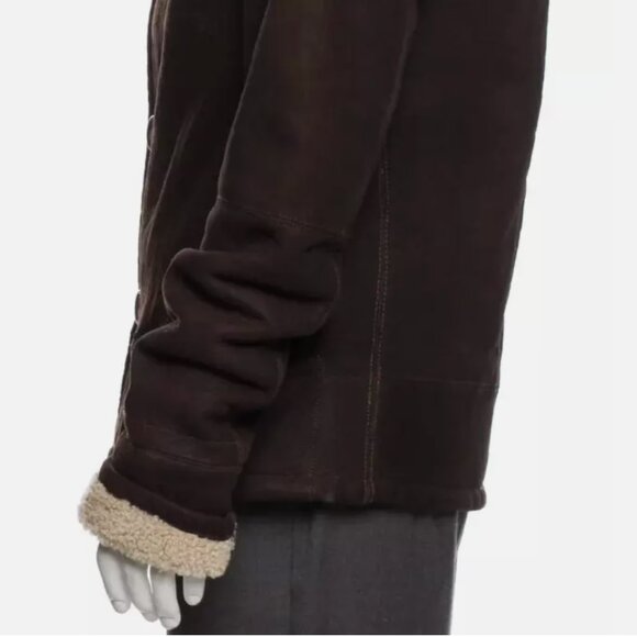 RARE Seraphin (Hermes Maker) Shearling Sheepskin Motorcycle Jacket Coat Mouton M - Picture 6 of 16